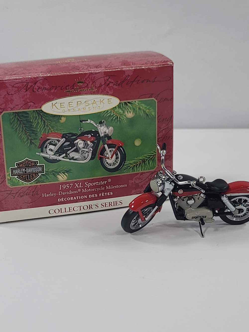 Harley-Davidson Red and Black 1957 XL Sportster Collectible Ornament